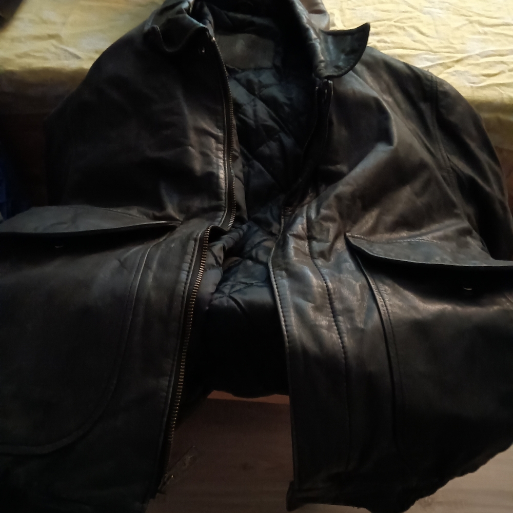 Men's leather, lined jacket